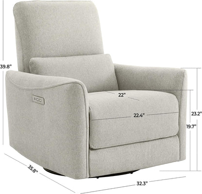 CHITA Power Recliner Chair Swivel Glider, FSC Certified Fabric Living Room Nursery Reclining Sofa