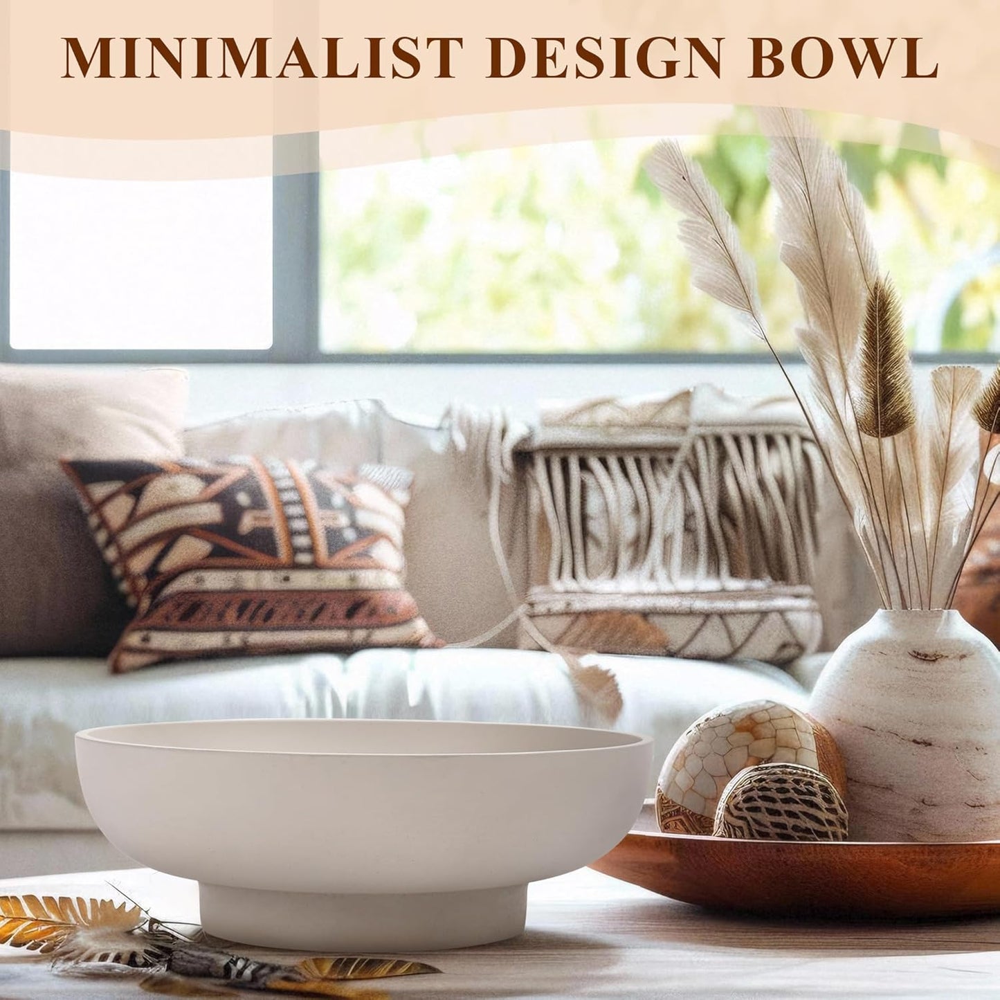 Large Decorative Concrete Bowl, Modern Handicraft Bowls for Home Decor, Decorative Fruit Bowl for