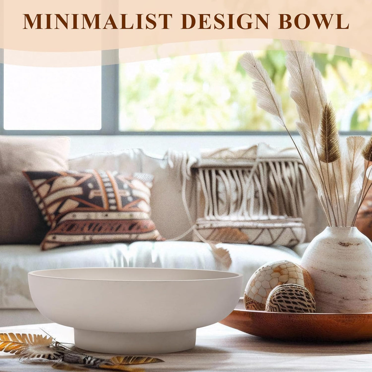 Large Decorative Concrete Bowl, Modern Handicraft Bowls for Home Decor, Decorative Fruit Bowl for