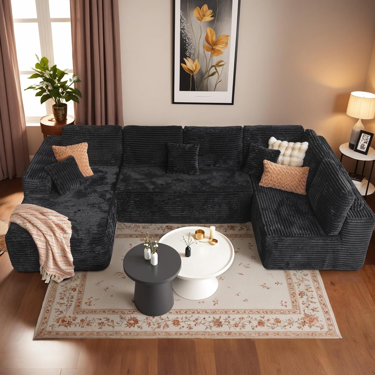 HOOOWOOO Cloud Sectional Couches for Living Room,Modular Sectional Sofa No Assembly,133X70 Inch