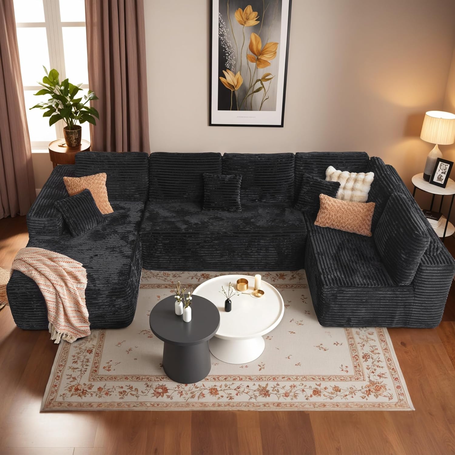 HOOOWOOO Cloud Sectional Couches for Living Room,Modular Sectional Sofa No Assembly,133X70 Inch