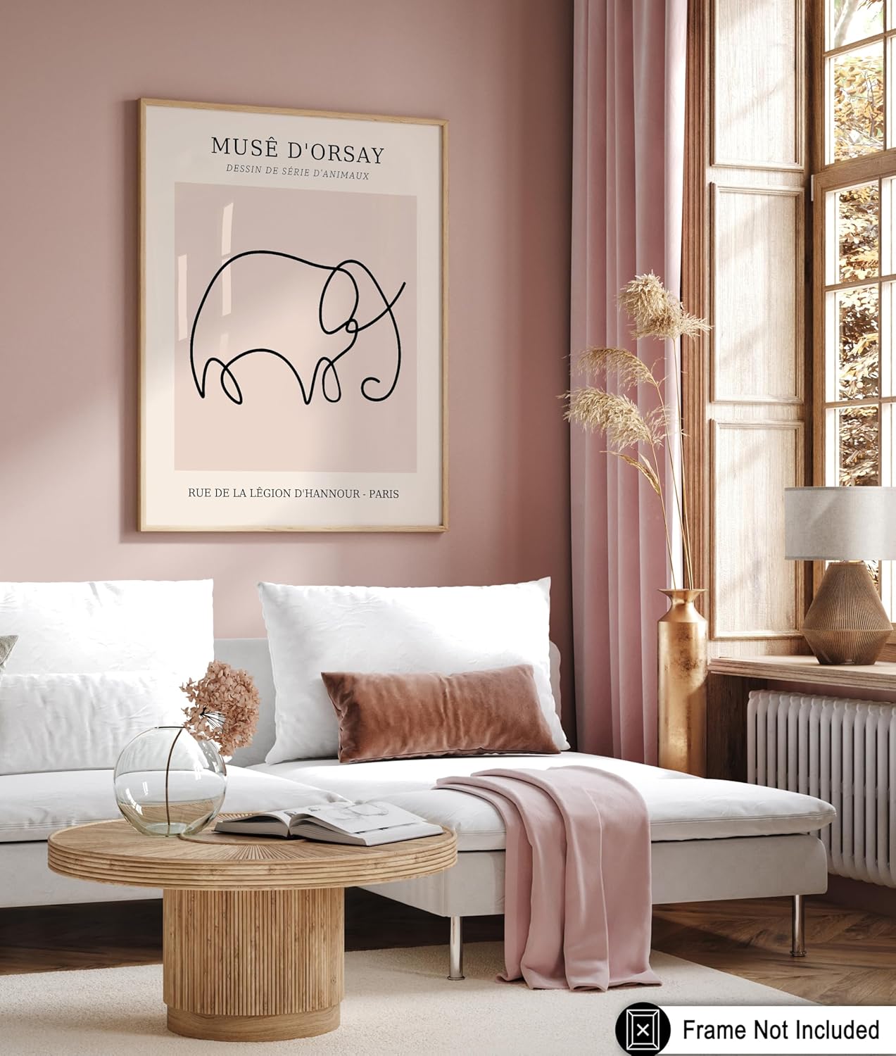 Poster Master Vintage Poster - Retro One Line Elephant Drawing Print - Elephant Art - Minimal Gift