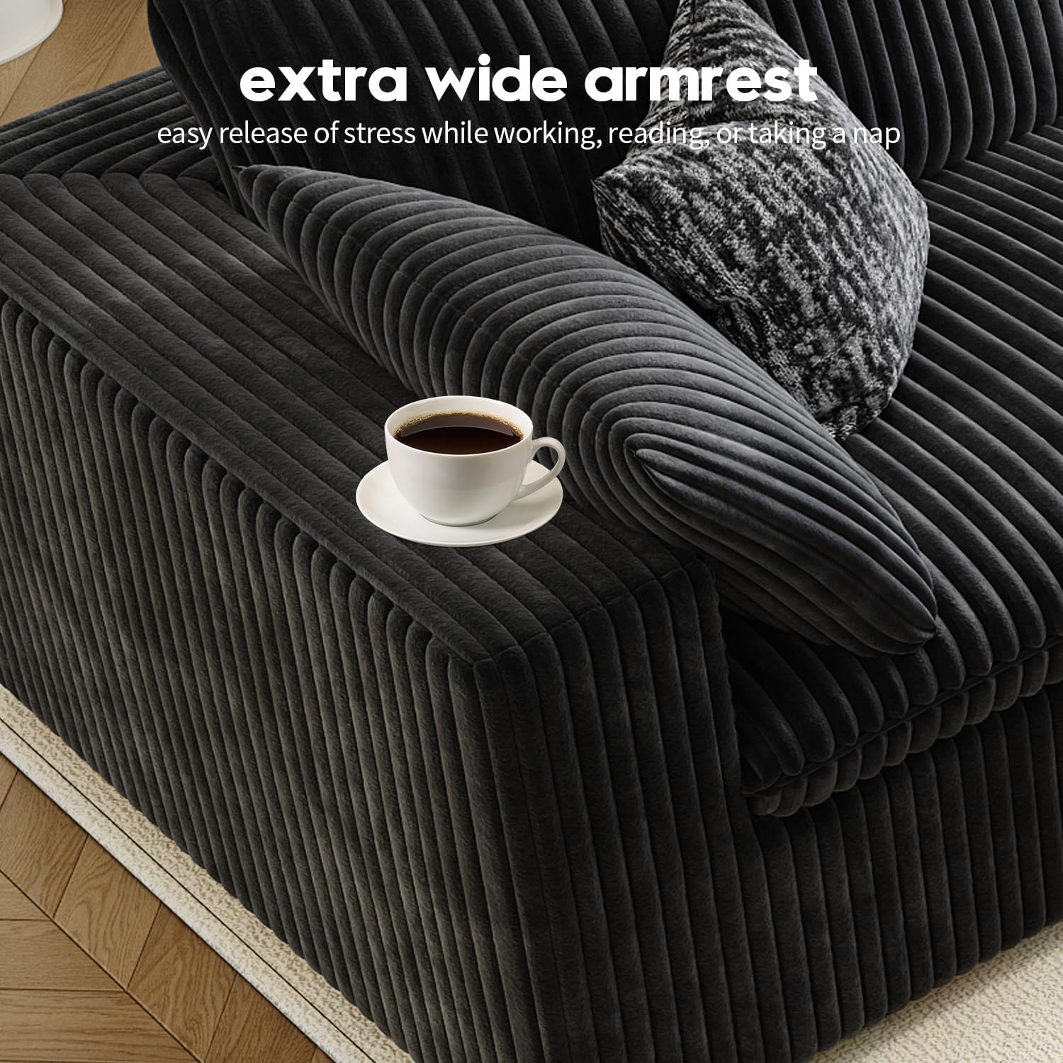 LoveSeat Cloud Couch Modular Sectional Sofa for Living Room,Modern Sofa with Deep Seat，2 Seater
