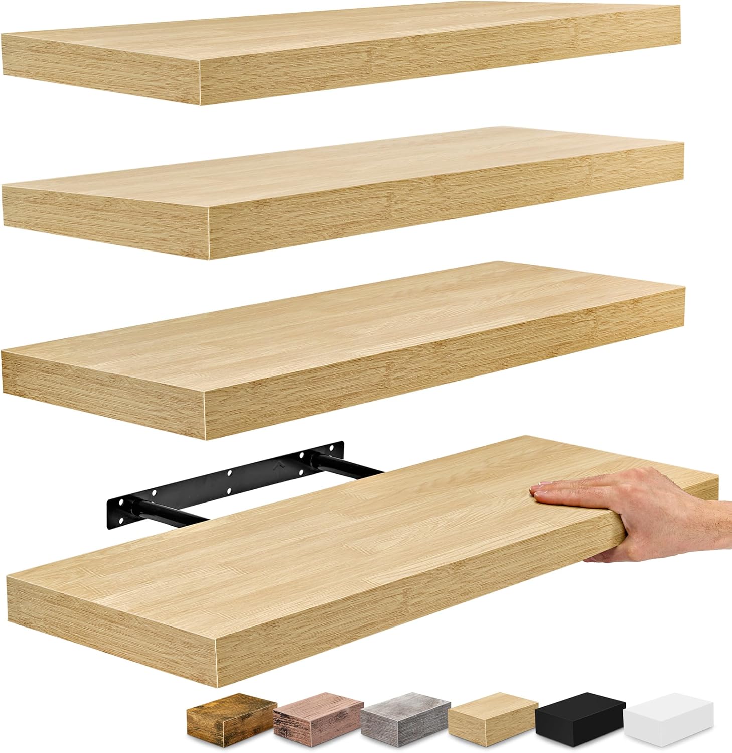 Sorbus Floating Shelves for Wall - 24" Bathroom Shelves, Wall Decor for Bedroom, Kitchen, Living