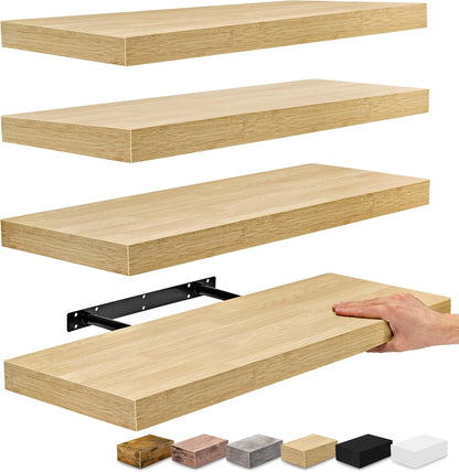 Sorbus Floating Shelves for Wall - 24" Bathroom Shelves, Wall Decor for Bedroom, Kitchen, Living