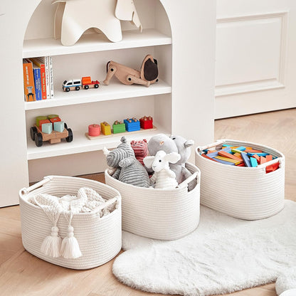 3 Pack Storage Basket for Cabinet and Toy Organization - 13"x9.8"x8.7" Baskets for Storage - Baby