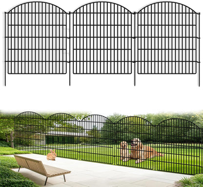 16 Panels Decorative Garden Metal Fence, 33in (H) x 38.67ft (L) No Dig Dog Fencing for Outdoor