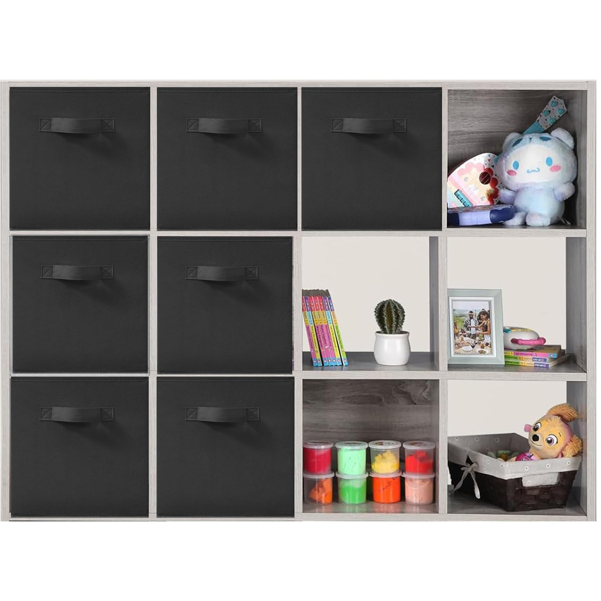 STORAGEIDEAS 11x11 Inch Storage Bins Cubes, Fabric Foldable Storage Box, Collapsible Closet
