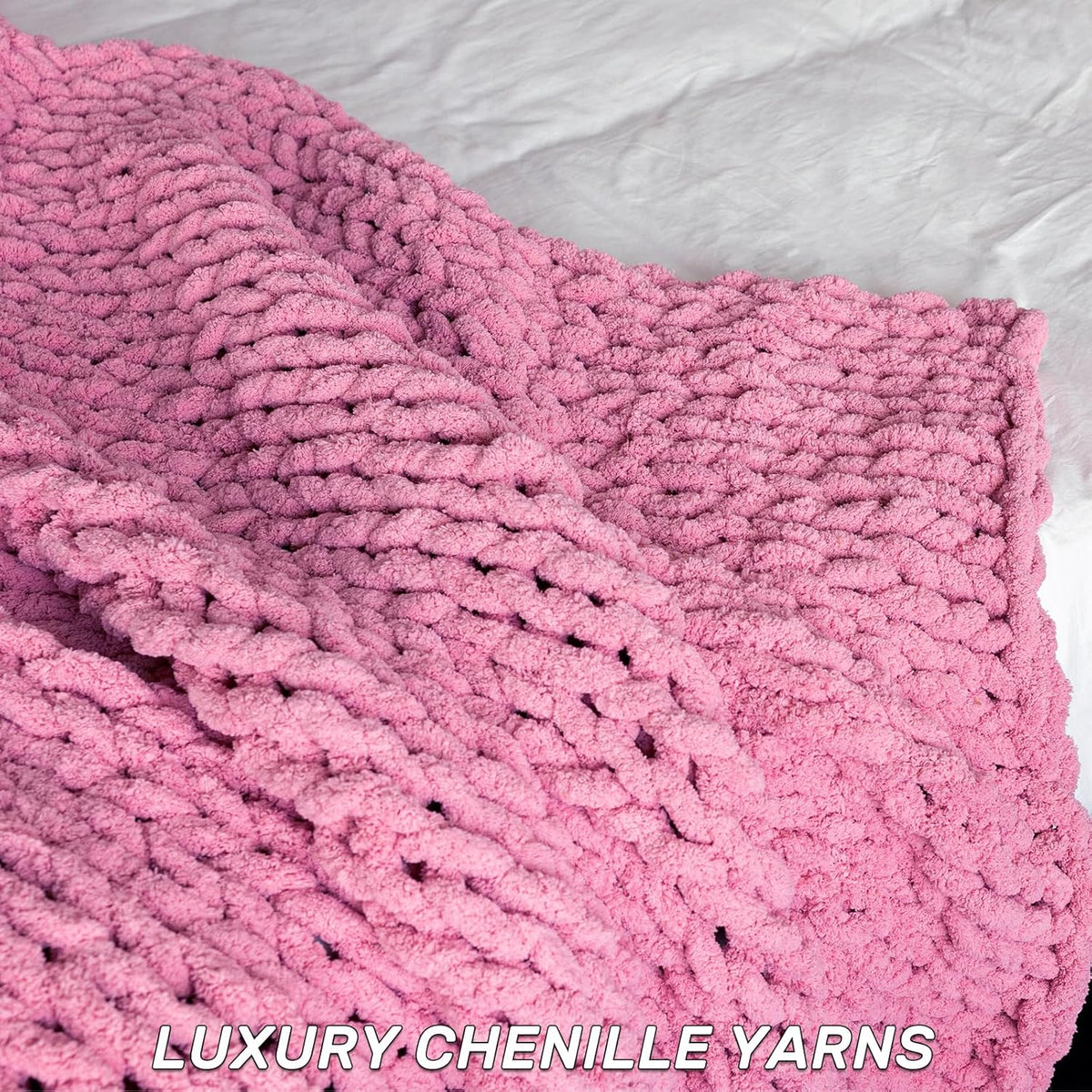 Chunky Knit Blanket - Luxury Soft Cozy 50 * 60 Throw Blanket,100% Woven Blanket Rope Knot Throw