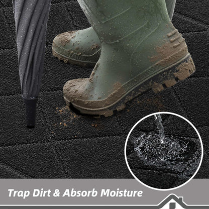 BEQHAUSE Dirt Trapper Door Mat 20" x 32", Doormat Non-Slip Entryway Rugs Washable, Dog Door Mat