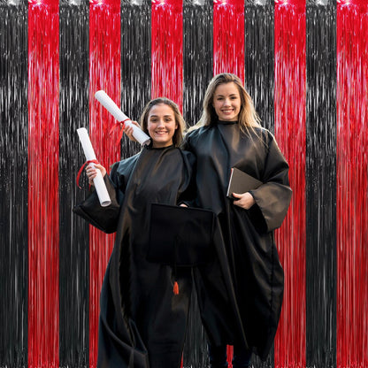 GOER 3.2 ft x8.2 ft Metallic Tinsel Foil Fringe Curtains Party Photo Backdrop Party Streamers for
