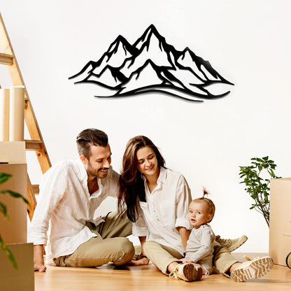 METALPLEX Mountain Range Metal Wall Art - Fade-Resistant and Rust-Free Indoor & Outdoor Aluminum