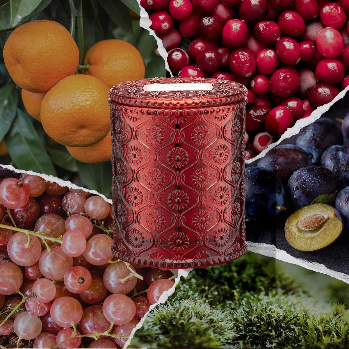 LA JOLIE MUSE Ruby Berry Bliss Scented Candle – Mandarin, Cranberry & Plum | 6 oz Festive Fall