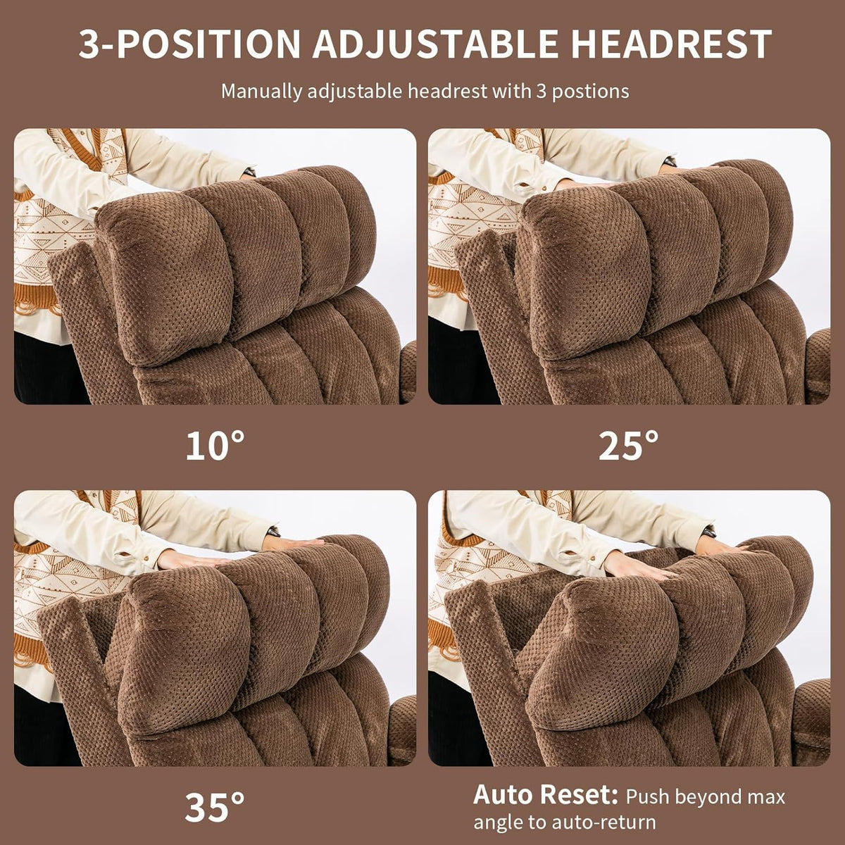 Oversized Power Lift Recliner Chair with Adjustable Headrest for Elderly,Dual Motor Lay Flat