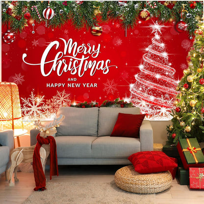 Irenare Christmas Backdrop Merry Christmas Banner Party Decoration Xmas Photography Background