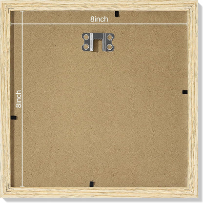 Vittanly 8x8 Picture Frames Set of 9, Shatter Resistant Plexiglass, Display 4x4 Pictures with Mat