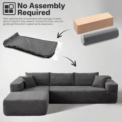 104" Cloud Sectional Couches for Living Room,L Shaped Boneless Couch in A Box,Sleeper Sofa with