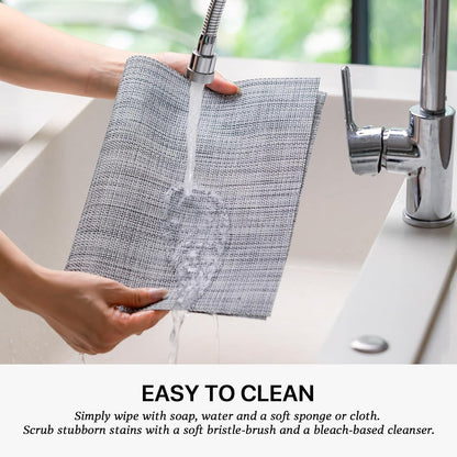 LEXMORE Placemats Set of 4 Vinyl/Plastic Woven Place Mats for Kitchen Table Indoor/Outdoor Washable