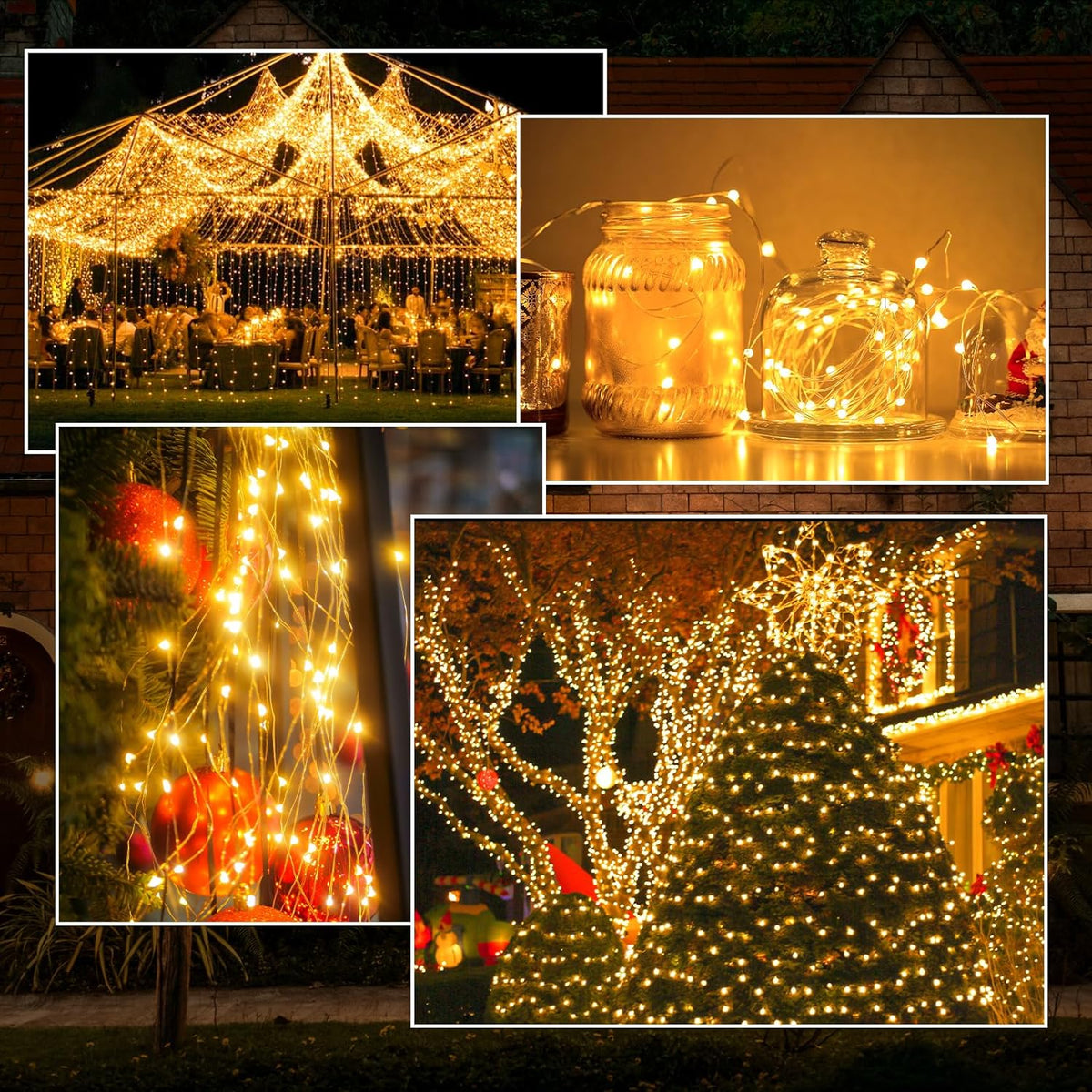 2-Pack 200 LED Solar String Lights for Outside,Solar Fairy Lights for Outside Waterproof,Solar