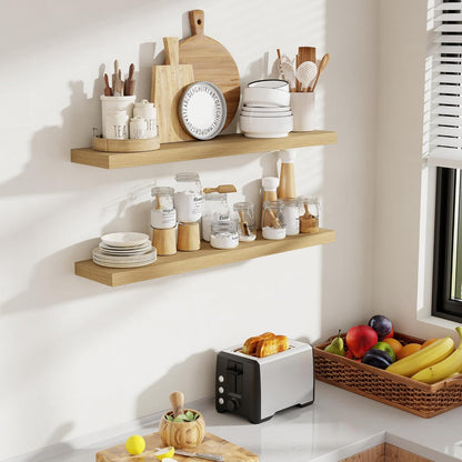 36 Inch Floating Shelves, 8 Inch Deep Floating Shelves for Wall, Hanging Shelf with Invisible
