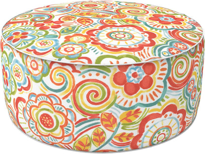 LVTXIII Indoor/Outdoor Inflatable Ottoman, All Weather Round Footrest Stool D21”x H9”, Portable for