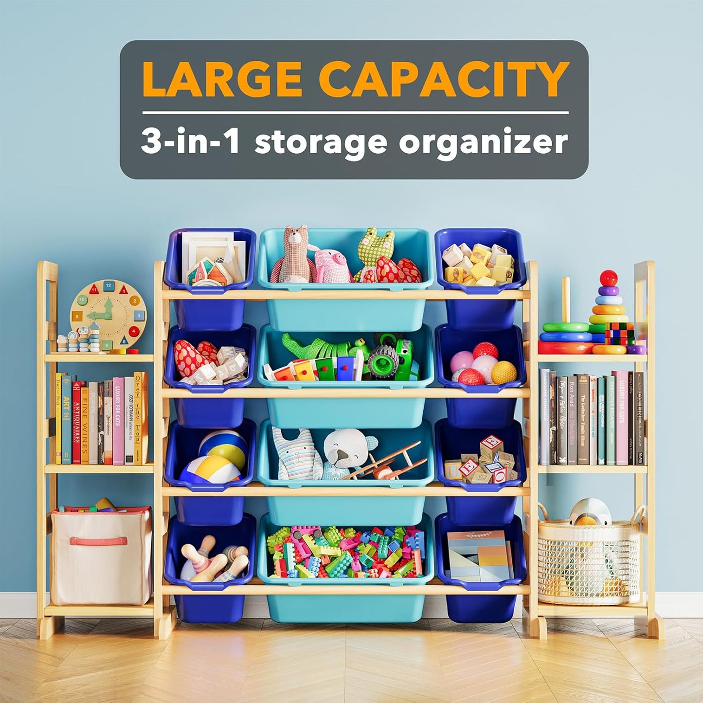 SpaceAid Toy Storage Organizer with 6 Shelves and 12 Bins, Toy Organizers Storage Bookshelf, Kids