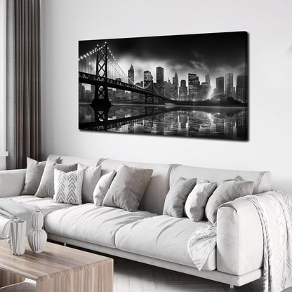 Brooklyn Bridge Wall Art for Living Room City Wall Decor for Bedroom Black Wall Decor for Office 20