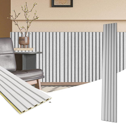 Art3d WPC Wainscoting Panels, 16-Pack 48 x 6 Inch 3D Wall Accents for Interior Wall Decor, Living