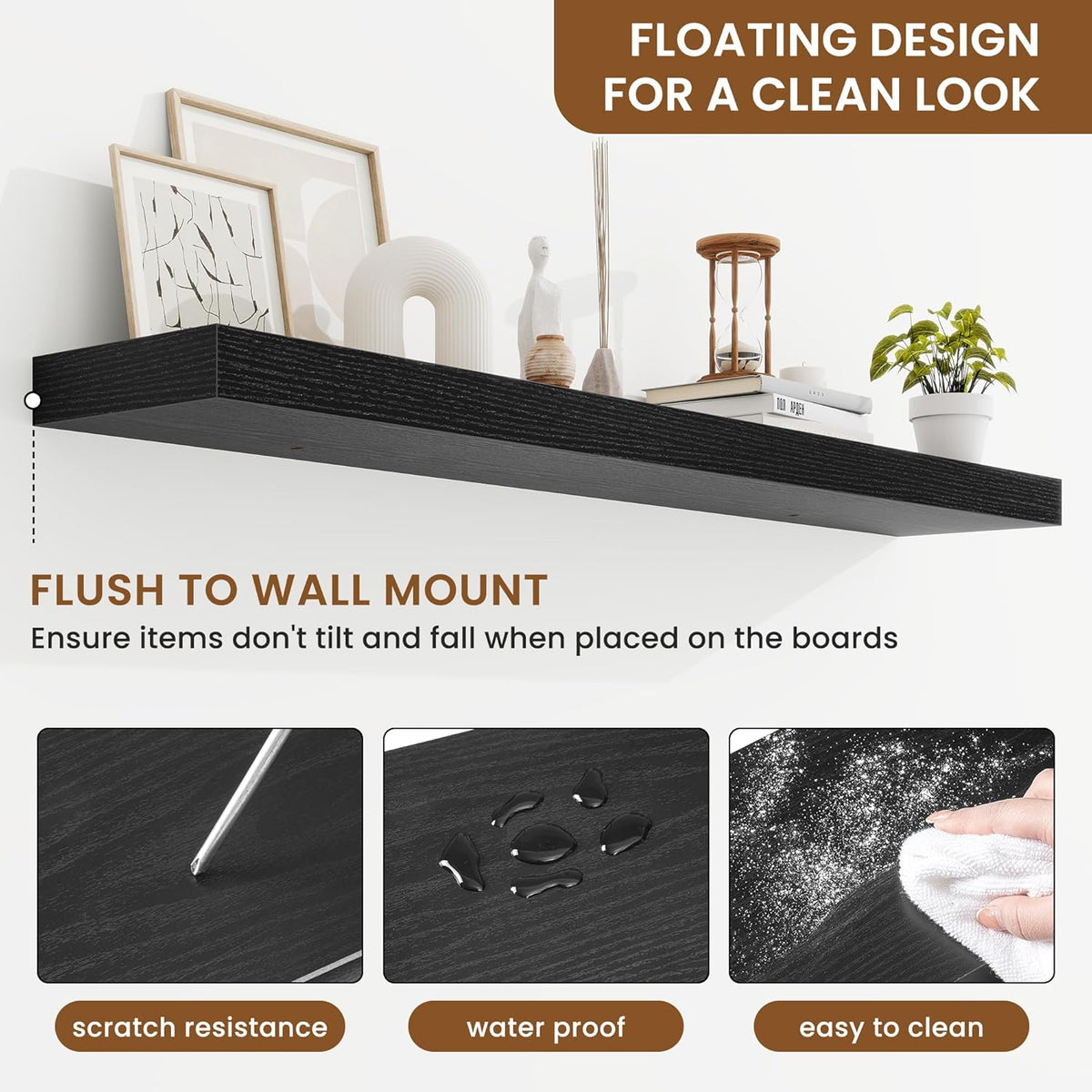 fuqing Floating Shelves for Wall, Bathroom Shelf Wall Mounted for Storage, Shelves with Invisible