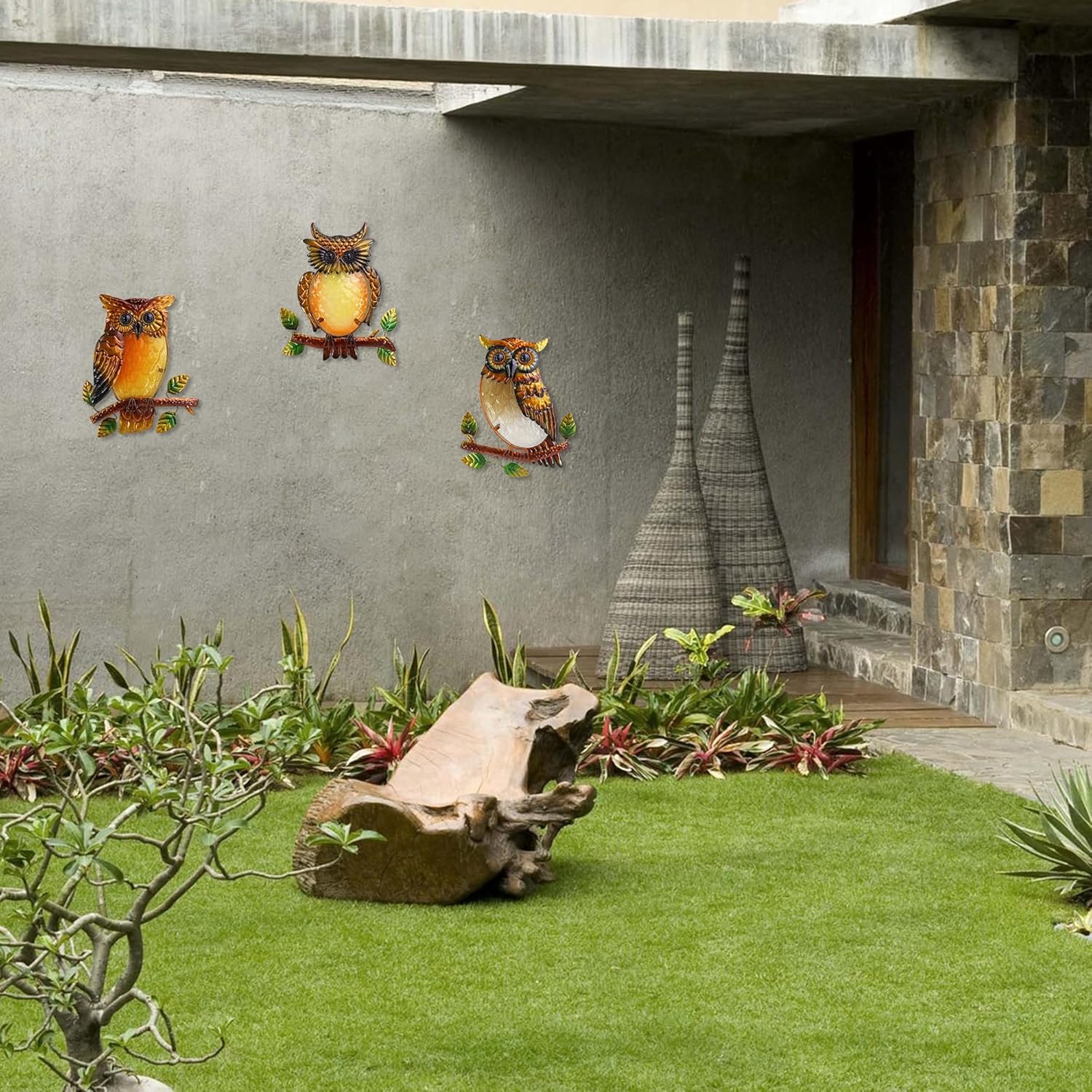 J-Fly Owl Decorative Metal Wall Art Owl Outdoor Decorative Metal Bird Wall Art Exquisite Owl