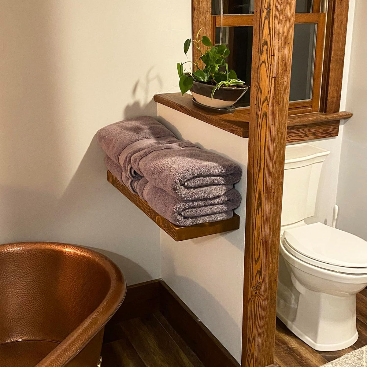 Joel's Antiques - 24 Inch Wooden Floating Shelves for Wall - 24x12x2 in - Made of Natural Wood