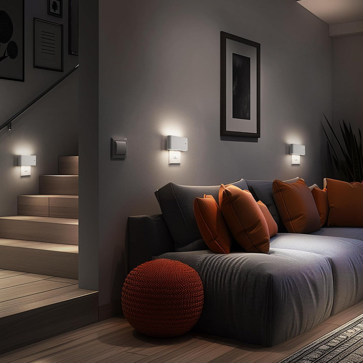 Briignite Night Lights Plug into Wall, 2 Pack, LED Night Light with Dusk to Dawn Light Sensor