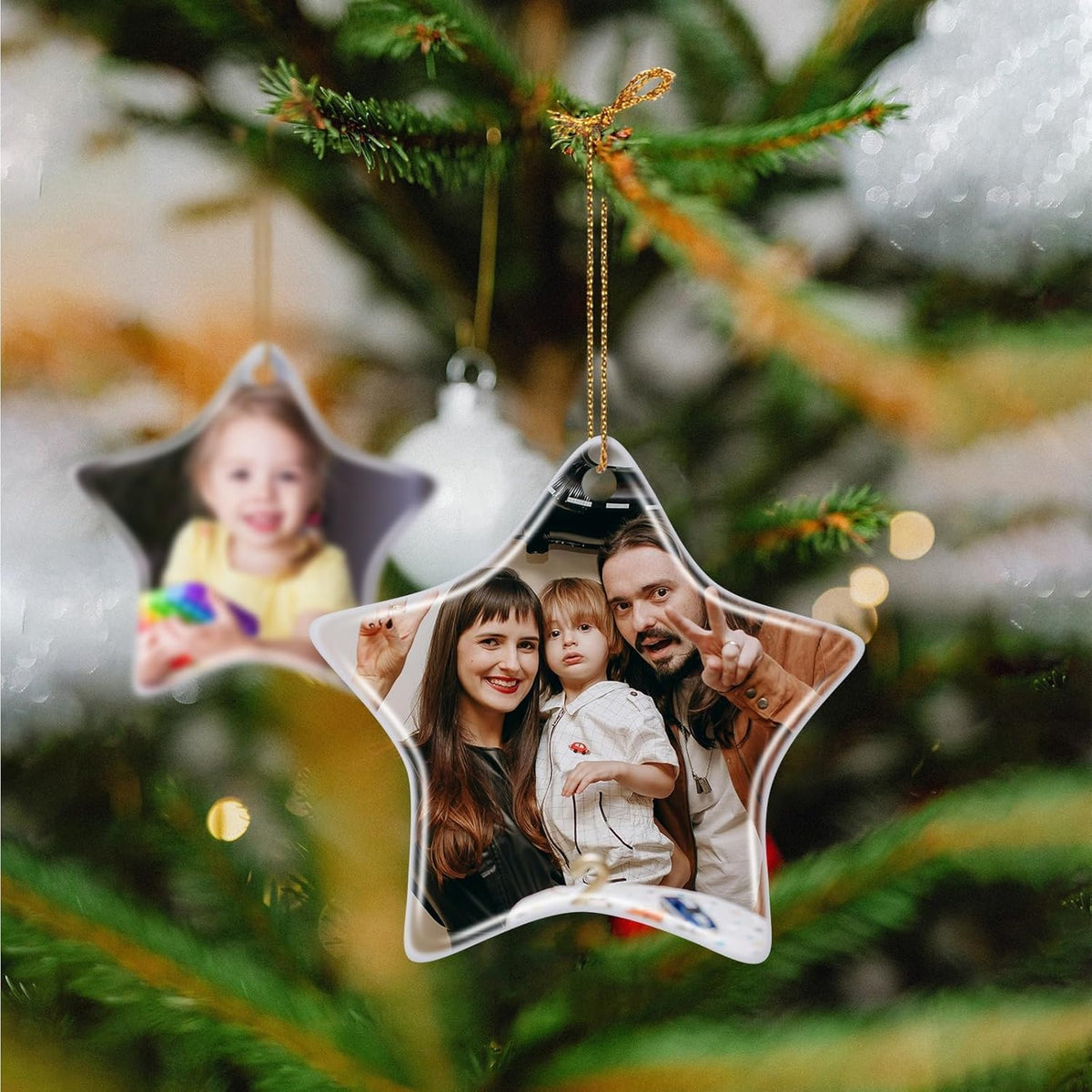 Personalized Christmas Ornaments 2024 Customized with Photo Text Ornament Keepsake Pet First