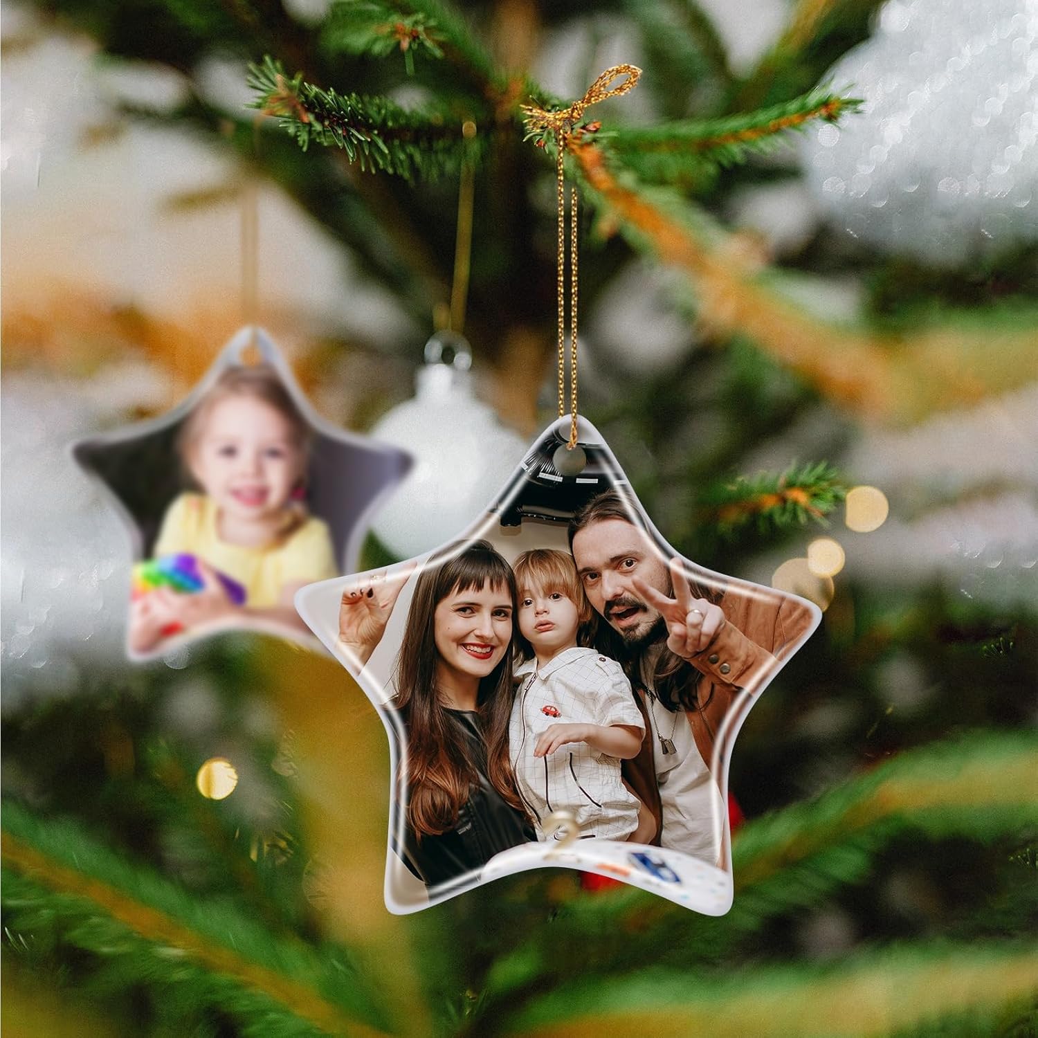 Personalized Christmas Ornaments 2024 Customized with Photo Text Ornament Keepsake Pet First