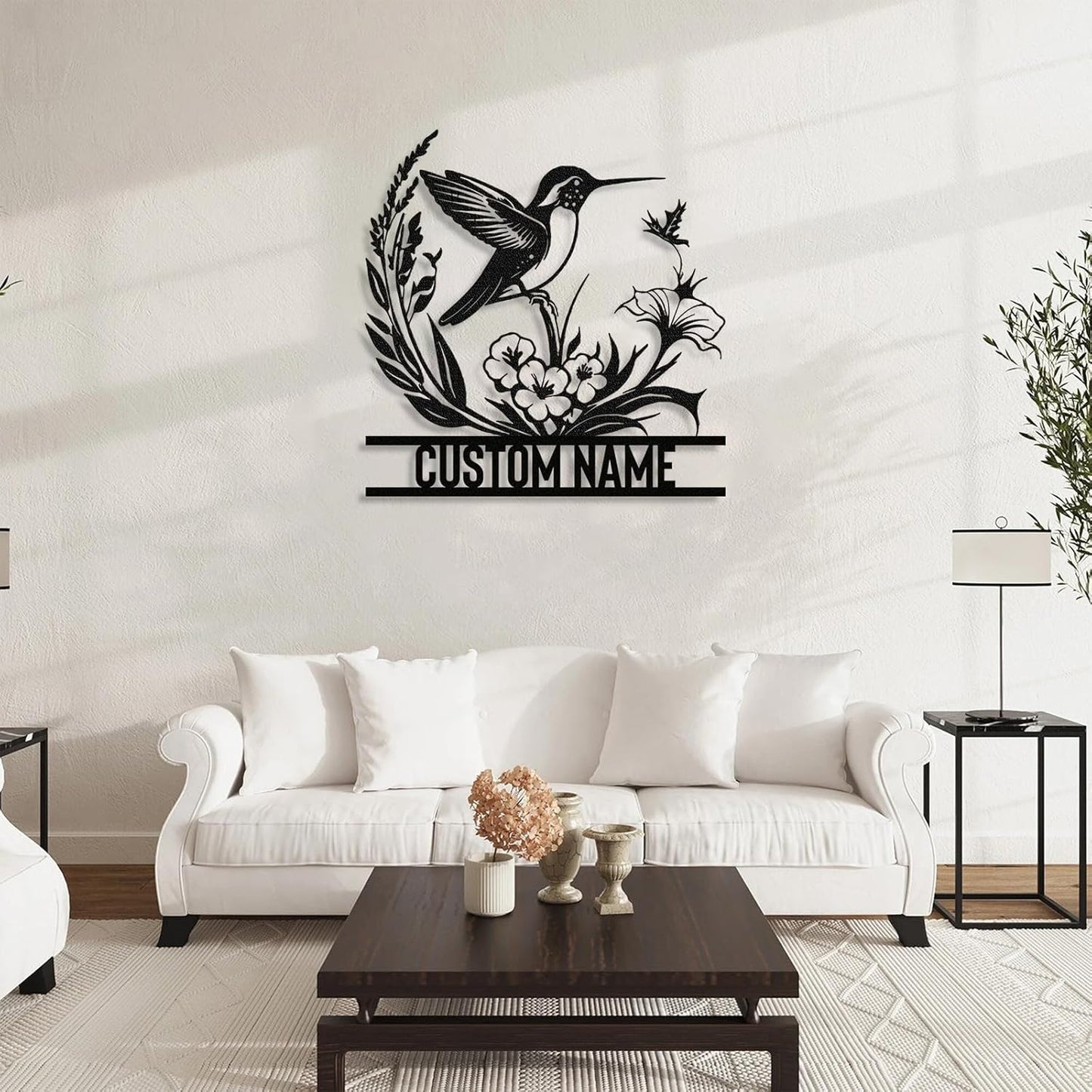 Personalized Metal Signs | Bird Metal Wall Art | Metal Name Sign Birds Welcome Plaque | Custom