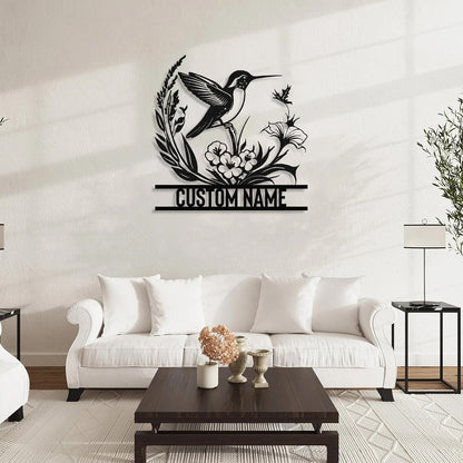 Personalized Metal Signs | Bird Metal Wall Art | Metal Name Sign Birds Welcome Plaque | Custom