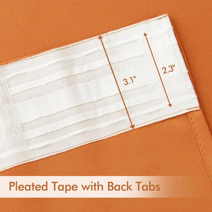 MIULEE 2 Panels Orange Back Tab Blackout Curtains 84 Inch Length for Living Room Bedroom Privacy