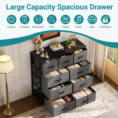 OLIXIS 9 Drawer Fabric Dresser for Bedroom, Closet Organizer Storage Tower