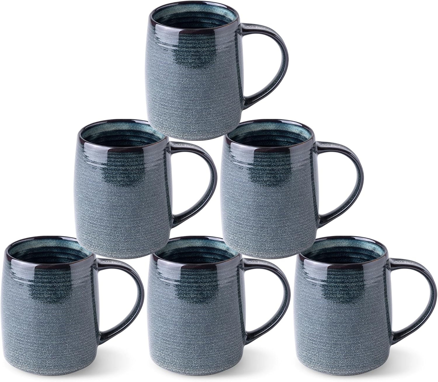 GBHOME Large Coffee Mugs Set of 6, 18oz Handmade Ceramic Coffee Mugs Set with Gradient color for