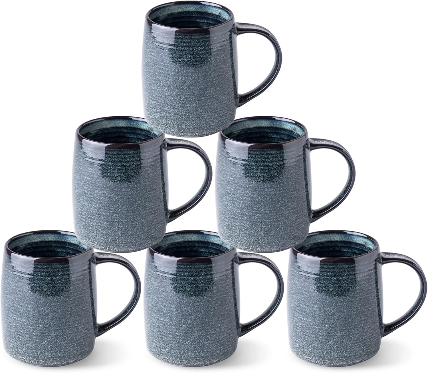 GBHOME Large Coffee Mugs Set of 6, 18oz Handmade Ceramic Coffee Mugs Set with Gradient color for