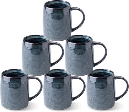 GBHOME Large Coffee Mugs Set of 6, 18oz Handmade Ceramic Coffee Mugs Set with Gradient color for