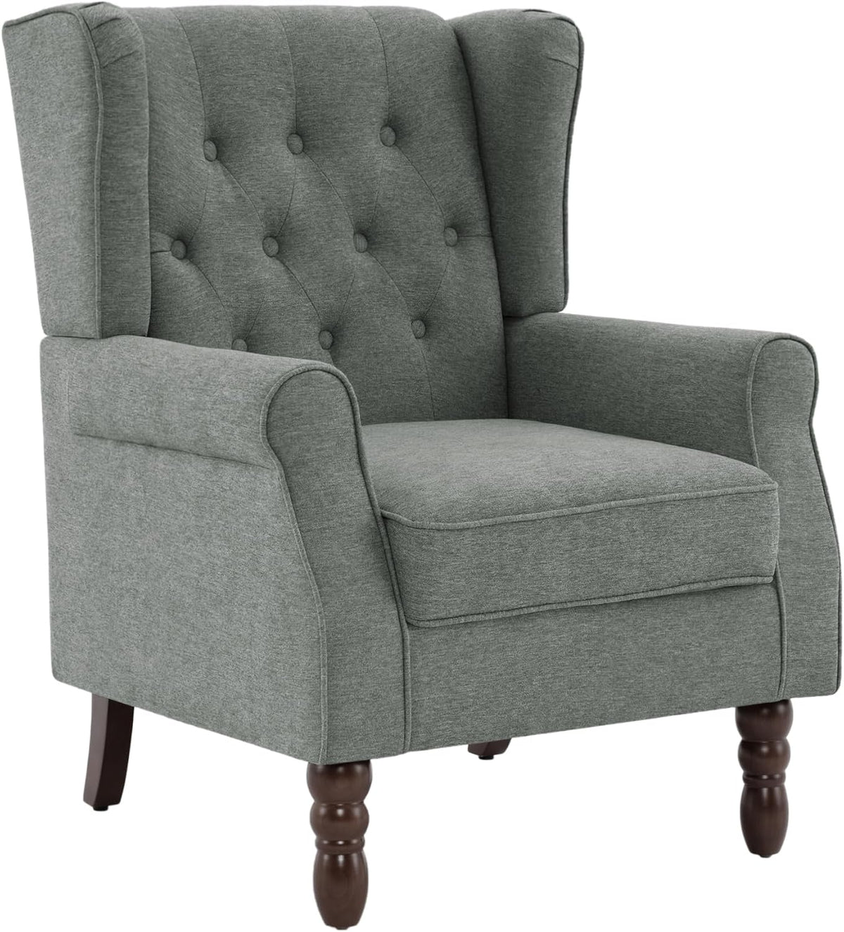 UIXE High Back Accent Chairs Set of 2, Upholstered Armchair in Fabric, Retro Wingback Arm Chair for