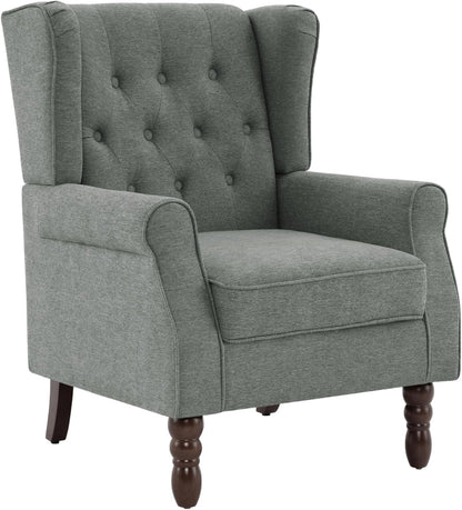 UIXE High Back Accent Chairs Set of 2, Upholstered Armchair in Fabric, Retro Wingback Arm Chair for