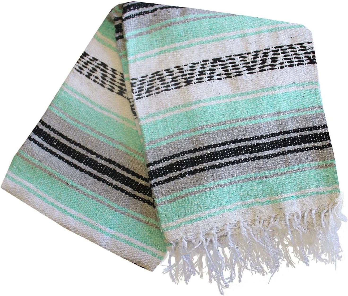 Del Mex Classic Mexican Blanket, Large Authentic Woven Falsa Throw (70"x50"), Artisan Southwest
