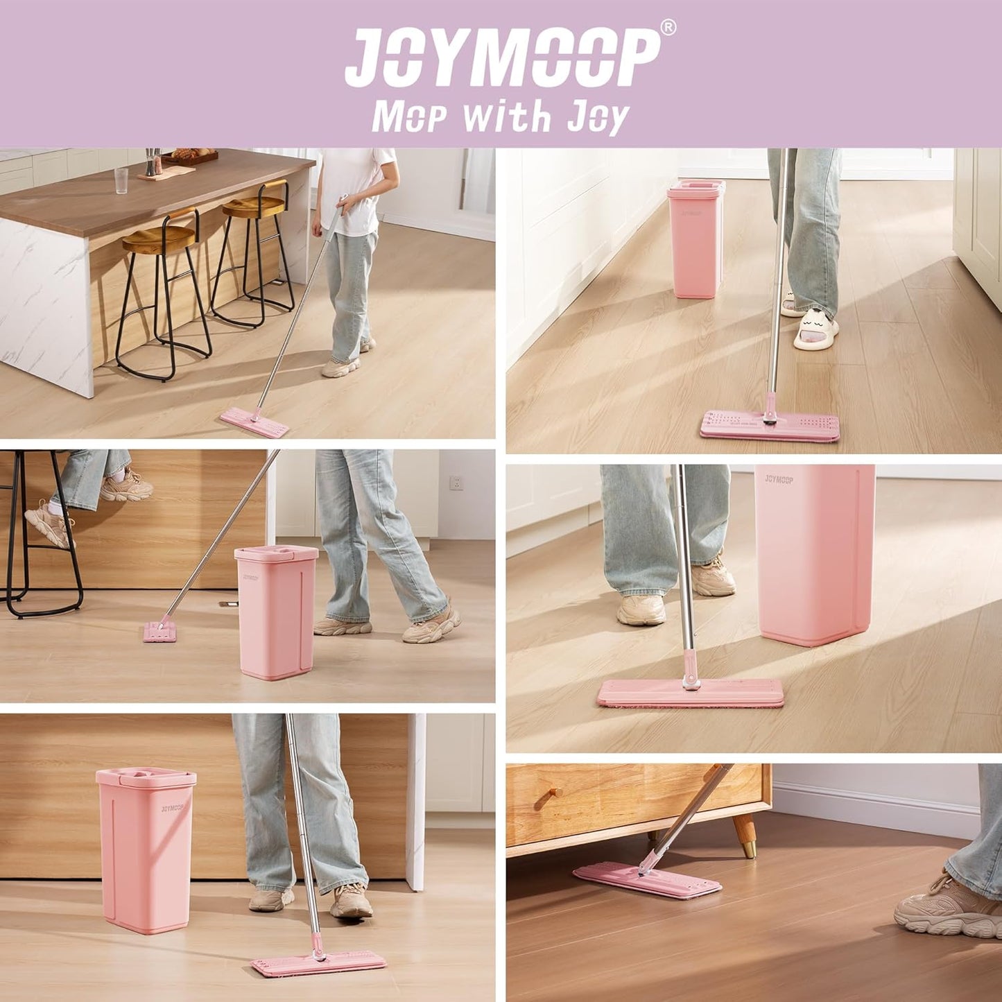 JOYMOOP Flat Mop Pads, Microfiber Mop Cleaning Pads, Washable Pads, Pads Replacement for Flat Mop