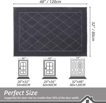 BEQHAUSE Dirt Trapper Door Mat 32" x 48", Doormat Non-Slip Entryway Rugs Washable, Dog Door Mat