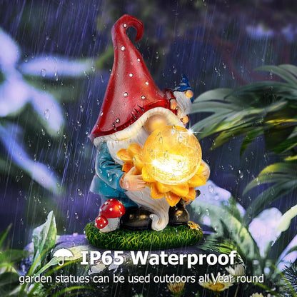 Solar Gnomes Garden Decor Outdoor Statues, Gnomes Gardening Gifts for Women Mom, Gnomes Decorations