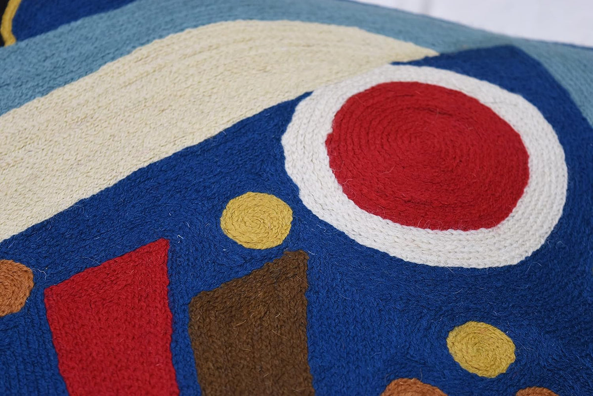 Kandinsky Blue Abstract Pillow Cover | Modern Outdoor Cushions | Mid Century Chair Cushions |