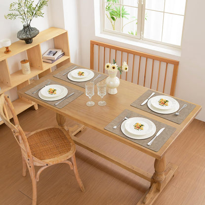 FROMHEART Faux Leather Placemats Set of 4–Waterproof,Heat/Oil Stain-Resistant PU Table