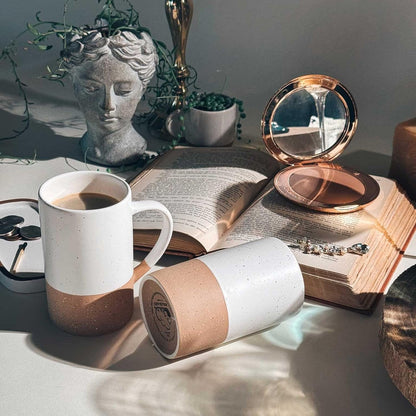 MORA Ceramics 12oz Coffee Mug Set of 4 - Ceramic Tea Cups with Handle - Microwave and Dishwasher